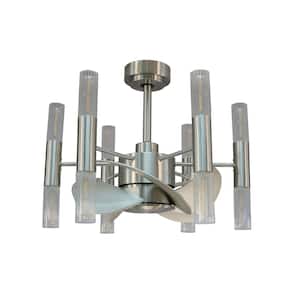Candelabro Brushed Nickel Voice Activated Smart Ceiling Fan