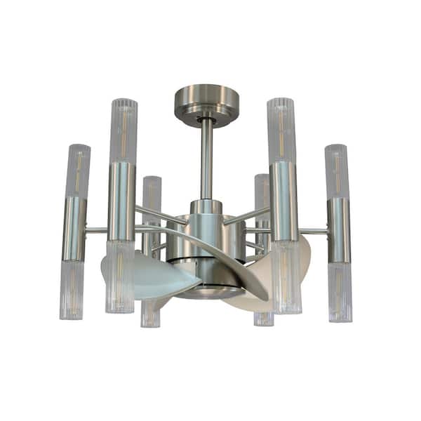 FORNO VOCE Candelabro Brushed Nickel Voice Activated Smart Ceiling Fan