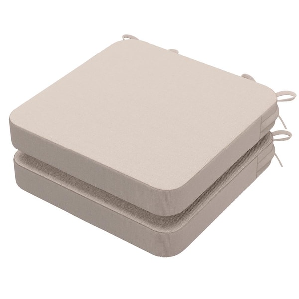 Unbranded 16 in. x 16 in. x 2 in. Square Indoor Chair Cushions Removable Cover Kitchen and Dining Chairs in Beige (Set of 2)
