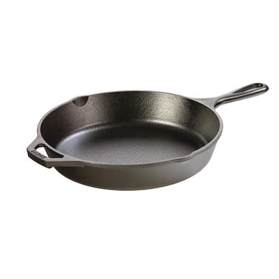 10.25 in. Cast Iron Skillet in Black with Pour Spout
