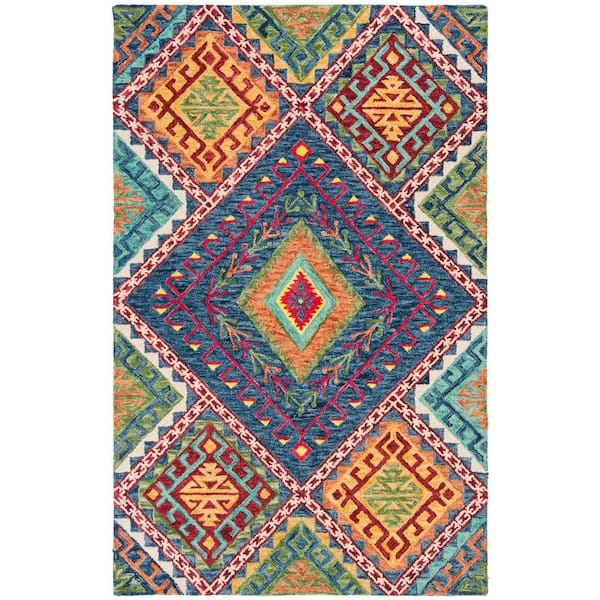 SAFAVIEH Aspen Blue/Multi 5 ft. x 8 ft. Geometric Area Rug