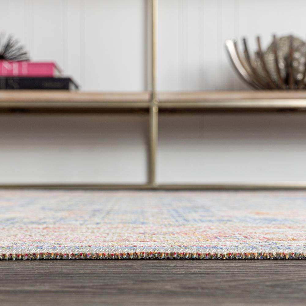 Gray Synthetic Reversible Stain-Resistant Runner Rug 2x8 Feet