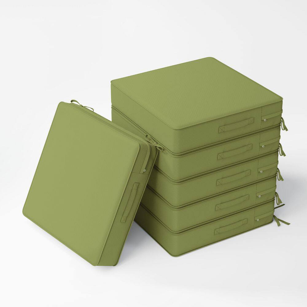 18.5 x 16 x 4 in. (6-Pack) Outdoor Waterproof Patio Replacement Seat Cushions with Ties and Handle, Light Green price history on PriceWatchPro
