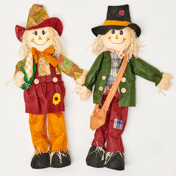 24 in. Standing Scarecrow with Sack or Corn (Set of 2) 2331 - The Home ...