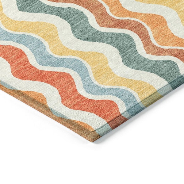 Chantille Machine Washable Indoor/Outdoor Abstract ACN2342 Coral 5 ft. x 7 ft. 6 in. Area Rug
