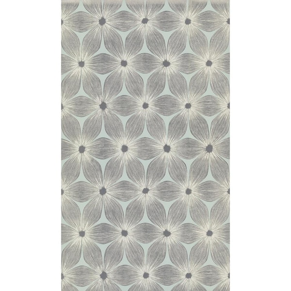 York Wallcoverings Blue & Silver Everlasting Wallpaper, 21-in by 33-ft