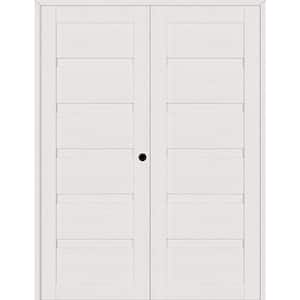 Louver 3684 in. Left Hand Active Bianco Noble Wood Composite Double Prehung Interior Door