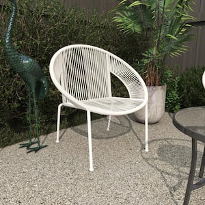 White Metal Contemporary Outdoor Chair