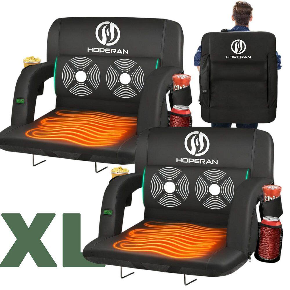 Heated Stadium Seat with 3-Level Heat, 6-Level Back Massage, Thick Padded Cushion for Outdoor Sports price history on PriceWatchPro
