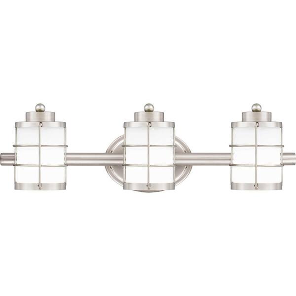 ASHLEY HARBOUR COLLECTION Underhill 3-Light Brushed Nickel Bath Light