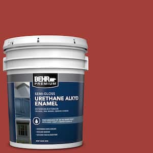 5 gal. #PPU2-16 Fire Cracker Urethane Alkyd Semi-Gloss Enamel Interior/Exterior Paint