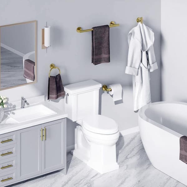 3 -Piece Bath Hardware Set with Mounting Hardware in Stainless Steel Brushed Gold
