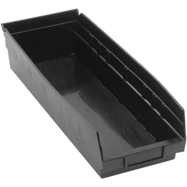4 In. Economy 3.98 Qt. Shelf Bin in Black (20-Pack)
