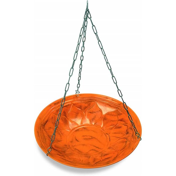 Monarch Abode Monarch Sunset Orange Oasis Hanging Bird Bath/Bird Feeder Garden Decor