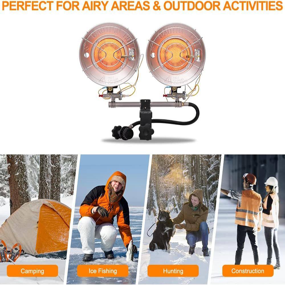 Heavy Duty Steel Double Burner Propane Tank Top Heater