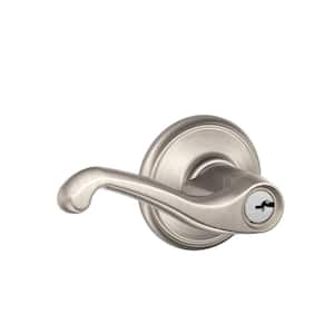 Schlage Flair Antique Brass Keyed Entry Door Handle F51A FLA 609 - The Home  Depot