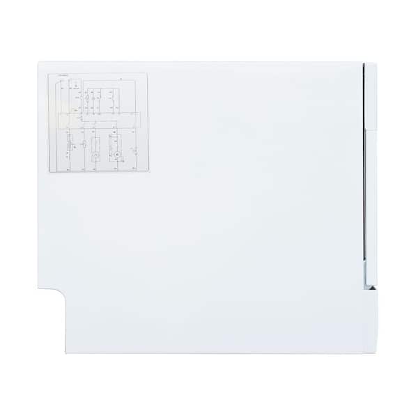 21 in. White LED Portable Countertop 120-Volt Dishwasher with 7 Cycles with 6 Place Settings Capacity