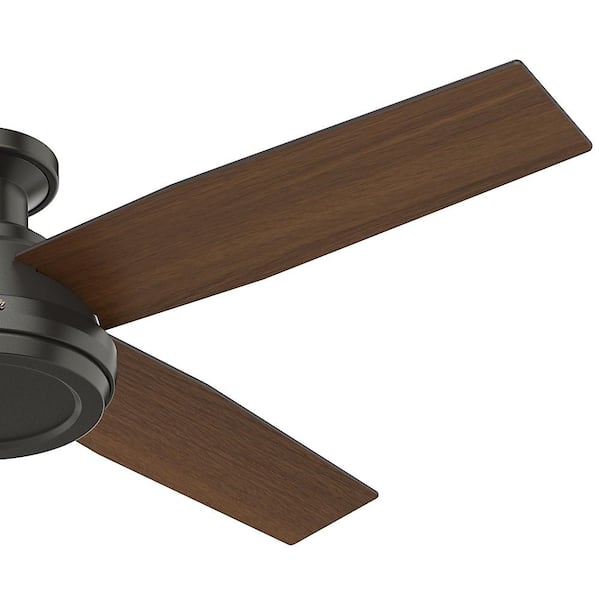 Hunter - Dempsey 52 in. Low Profile No Light Indoor Noble Bronze Ceiling Fan with Remote For Bedrooms