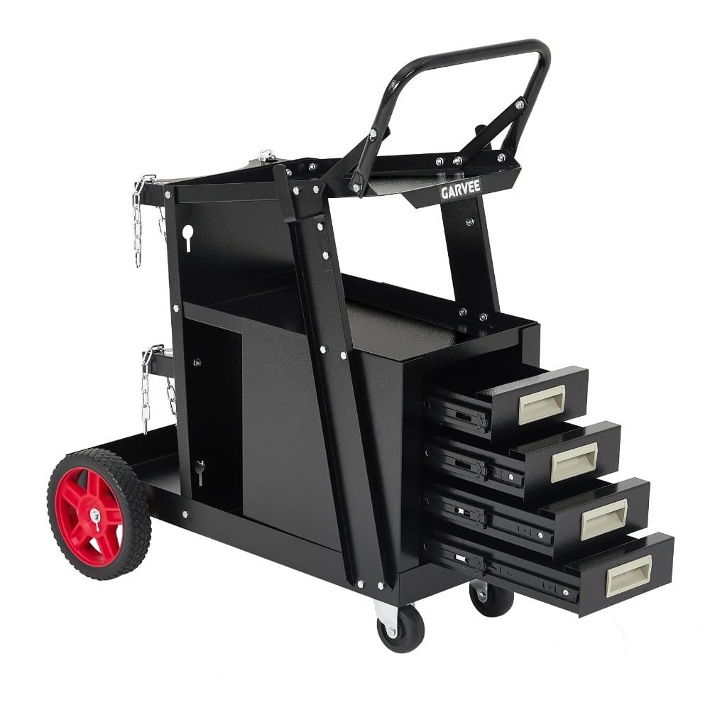 Welding Cart with 4 Drawers,Heavy Duty Welder Cart for Mig/Tig Welder and Plasma Cutter with Handle & Gas Tank Holder price history on PriceWatchPro