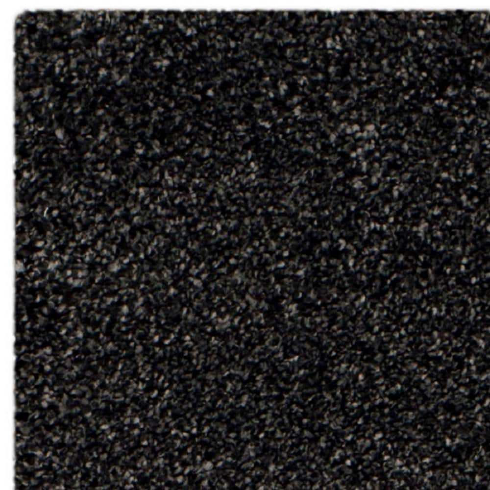 Dark Grey Synthetic Shag Runner Rug, 2' x 6'
