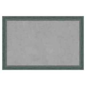 Upcycled Teal Grey 35 in. x 23 in Framed Magnetic Board