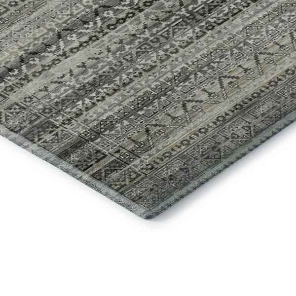 Mayfield Premium Machine Washable Abstract AMF2101 Pewter 9 ft. x 12 ft. Area Rug