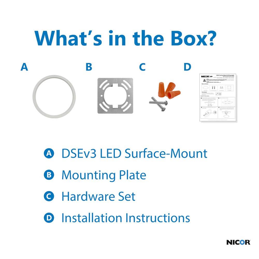 8-Inch White Round Selectable LED Surface Mount Downlight