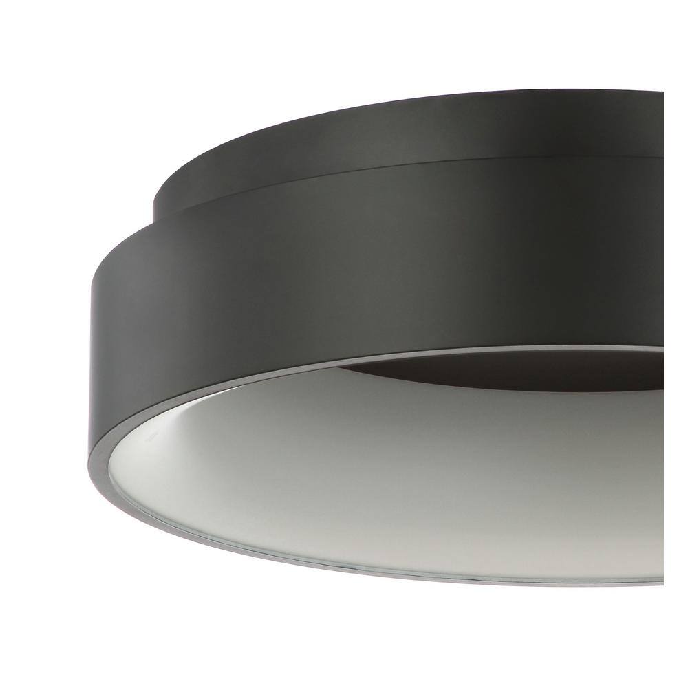 Black Drum 17.7" Integrated LED Flush Mount Ceiling Light