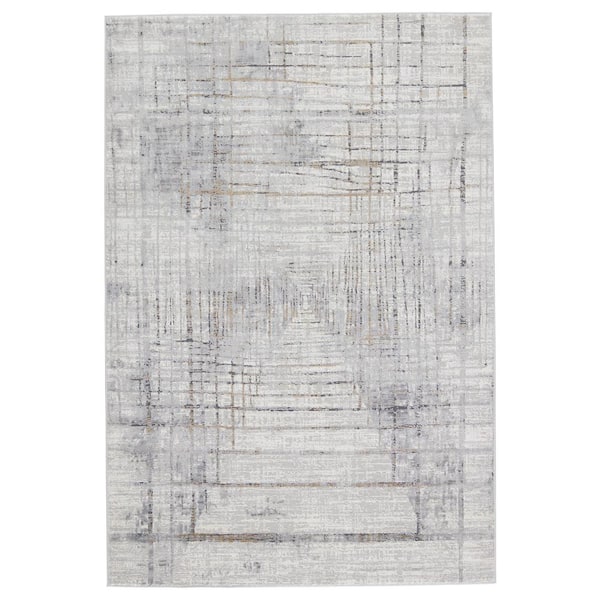 Jaipur Living Solace Gray/Gold 8 ft. x 10 ft. Abstract Rectangle Area Rug