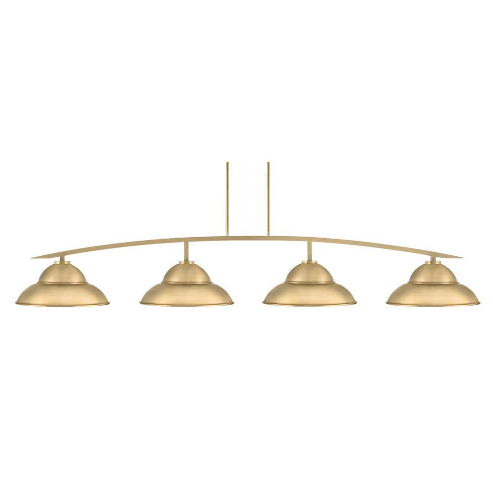Siena 4-Light New Age Brass Billiard Light with 16 in. New Age Brass Metal 
