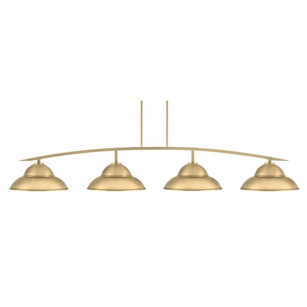 Unbranded Siena 4-Light New Age Brass Billiard Light with 16 in. New Age Brass Metal Shades no bulbs included