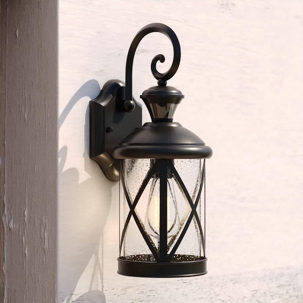 Henderson Black Motion Sensor Dusk to Dawn Outdoor Wall Light