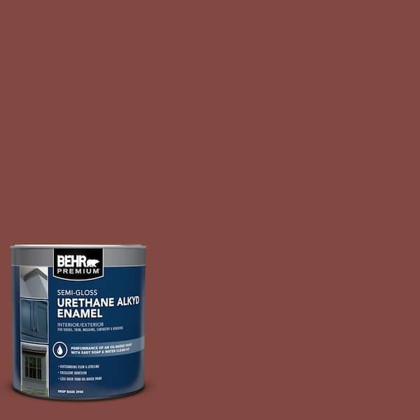 1 qt. #S140-7 Deco Red Semi-Gloss Enamel Urethane Alkyd Interior/Exterior Paint