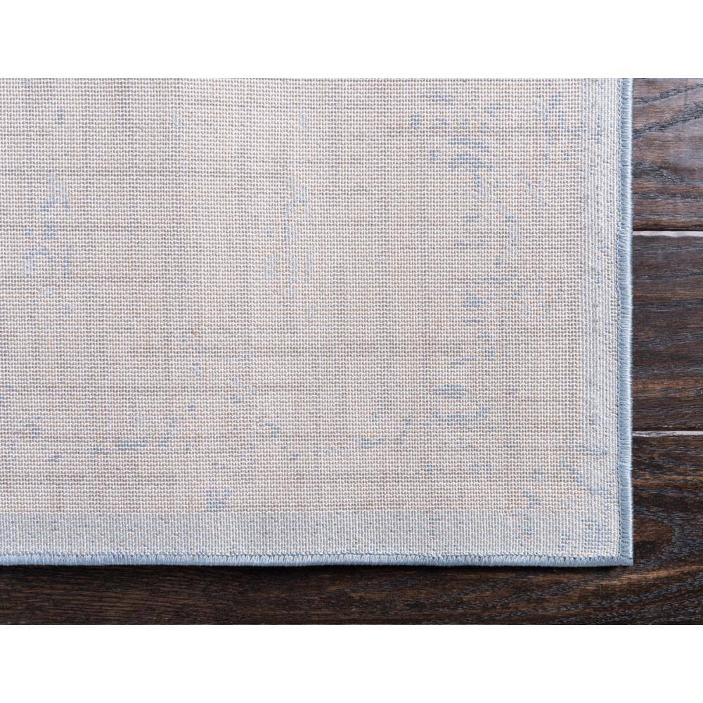 Braided Edge Blue Floral 4' x 6' Synthetic Rectangular Rug