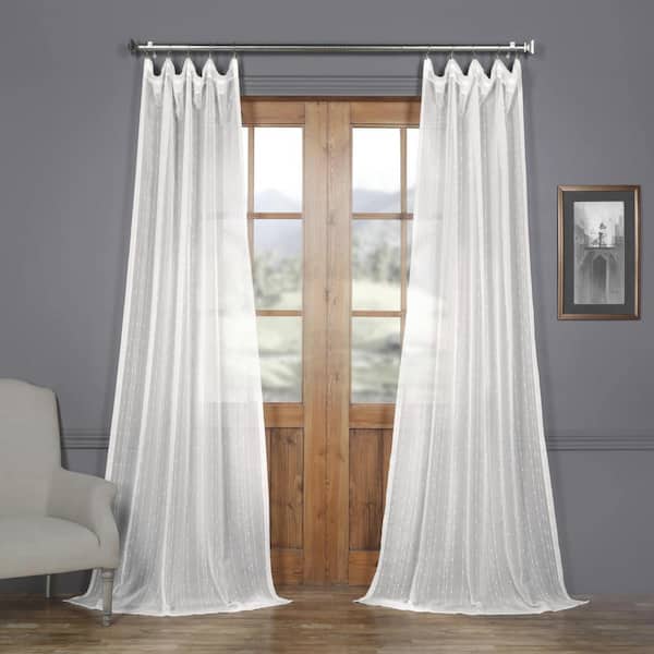 Exclusive Fabrics & Furnishings Montpellier Striped Rod Pocket Sheer Curtain - 50 in. W x 96 in. L