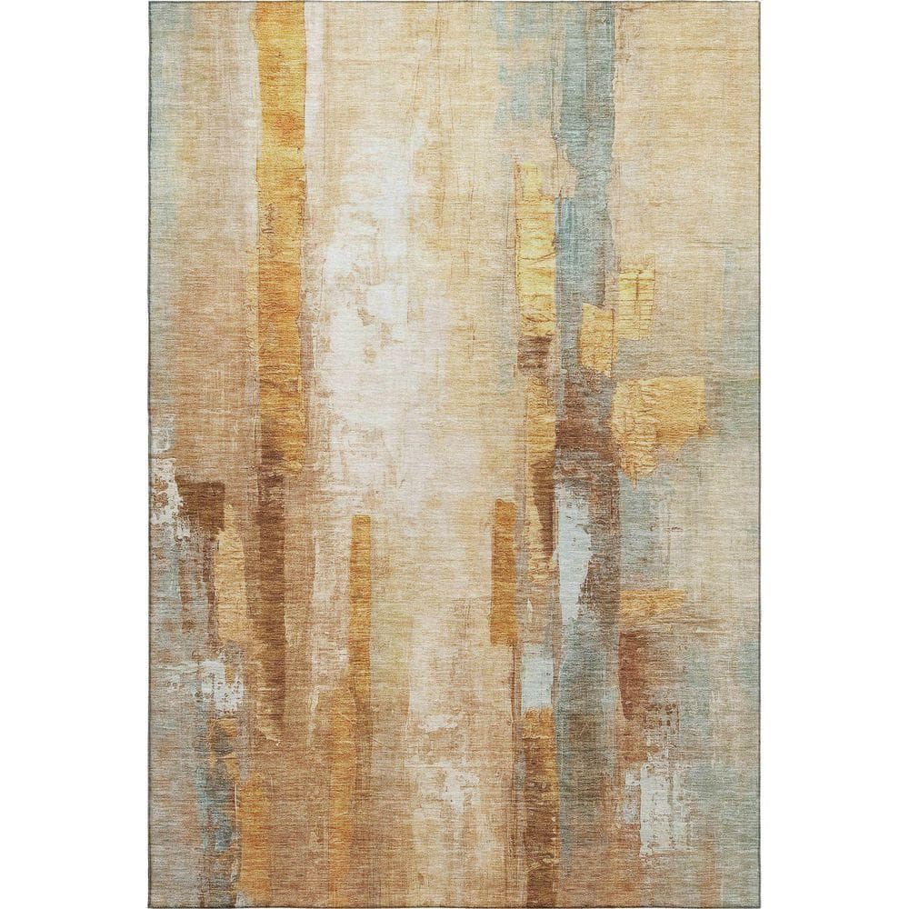 Addison Rugs Mayfield Premium Machine Washable Abstract AMF2020 Copper ...
