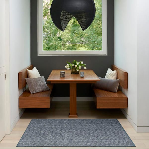 Tulum Denim 2 ft. x 3 ft. All-Over Design Contemporary Area Rug