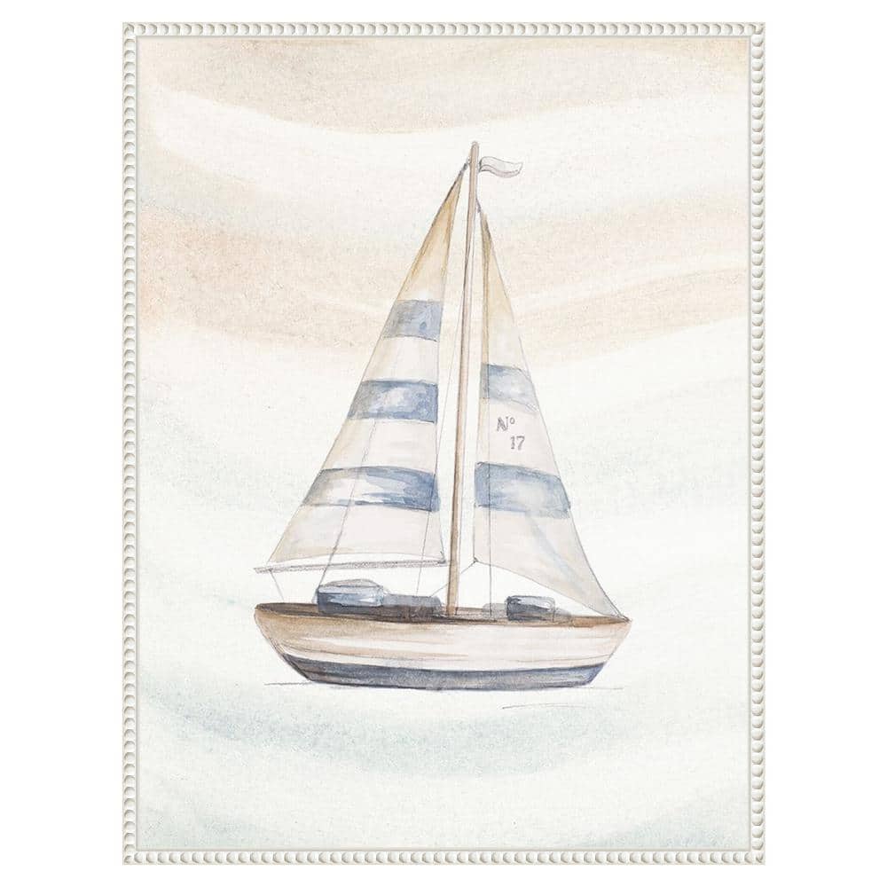 Nautical Sailboat Canvas Print with Beaded Frame
