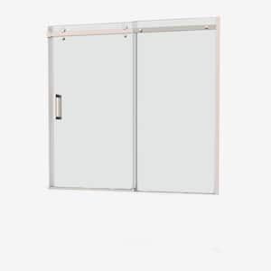 60 in. W x 58 in. H Sliding Semi-Frameless Tub Door in Chrome Finish with 5/16" Clear Glass, Left/Right Opening