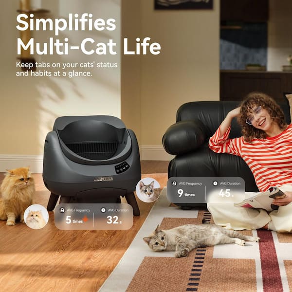 CATLINK Open-X White Open Top Automatic Self-Cleaning Litter Box