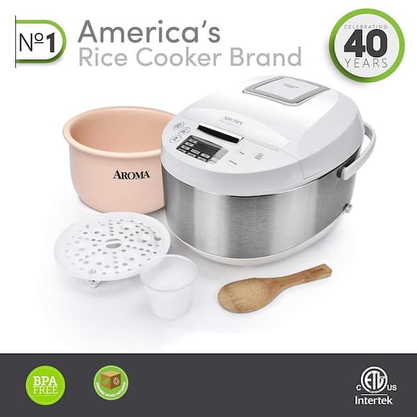 Blij priester boog AROMA 3 Qt. White Electric Multicooker-ARC-6206C - The Home Depot