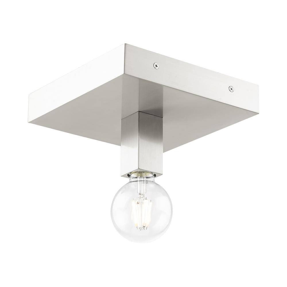 Solna Sleek Minimalist Brushed Nickel LED Flush Mount Light