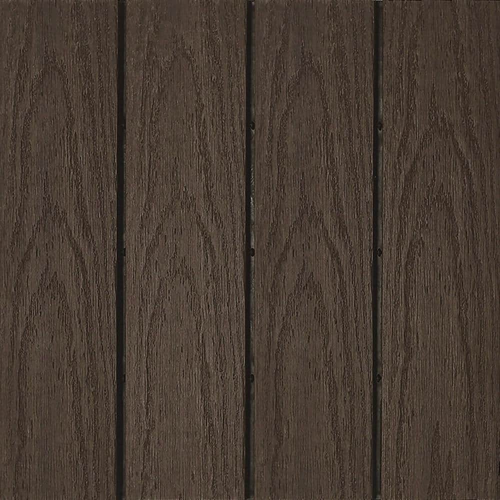 NewTechWood UltraShield Naturale 1 ft. x 1 ft. Quick Deck Outdoor Composite  Deck Tile Sample in Spanish Walnut US-QD-ZX-WN-S - The Home Depot