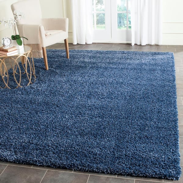 Santa Monica Shag Navy 8 ft. x 10 ft. Solid Area Rug