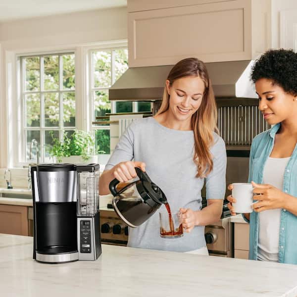 12-Cup Stainless Steel Coffee Brewer with Permanent Filter, 2 Brew Styles, Adjustable Warming Plate and 24hr Delay Brew
