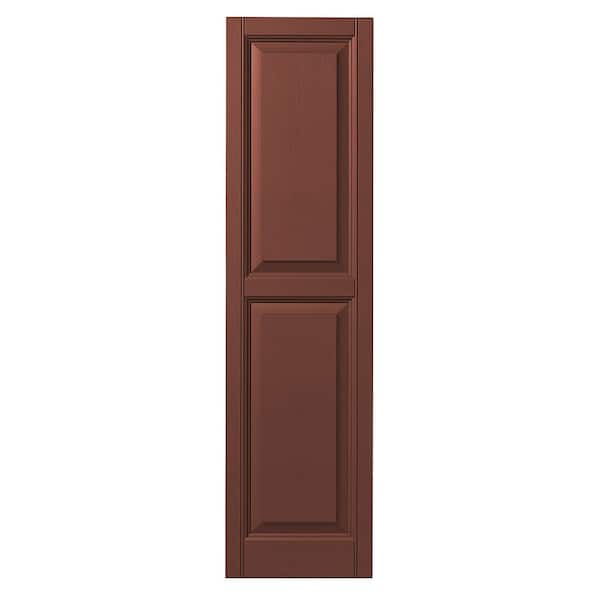 Ply Gem 15 in. x 51 in. Raised Panel Polypropylene Shutter Pair in Red