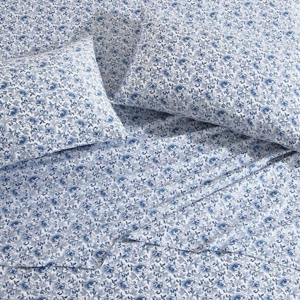 Laura Ashley Lorelei 2-Piece Blue Floral Cotton Standard
