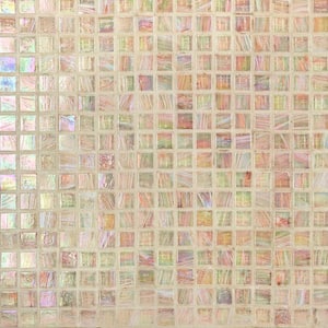 Breeze Silky Peach 12-3/4 in. x 12-3/4 in. Face Mounted Glass Mosaic Tile (1.15 sq. ft./Each)