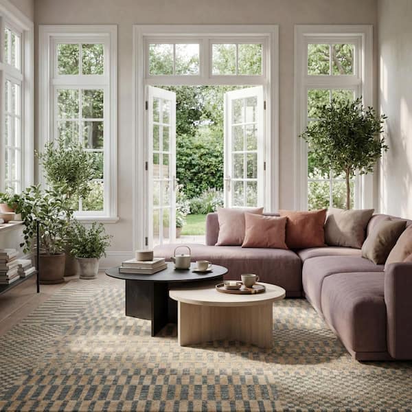 Cassiel Checkered Area Stone 4 ft. x 6 ft. Indoor Area Rug