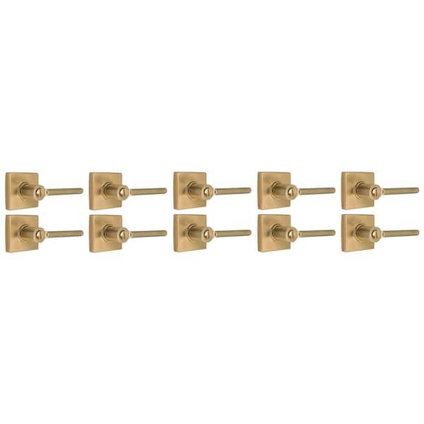 Tonebridge Brushed Gold Bed/Bath Door Lever with Square Rose 10-Pack